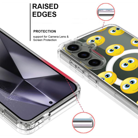 Husa personalizata pentru Samsung Galaxy S24, MagSafe Atasare Magnetica, Grinning face with big eyes