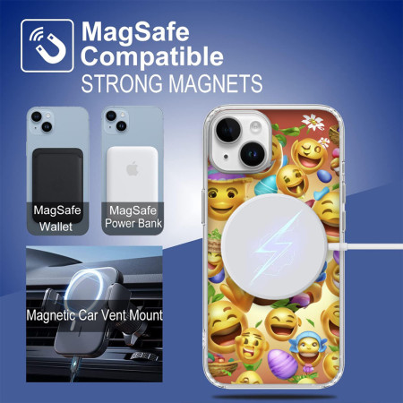Husa personalizata pentru Apple iPhone 13, MagSafe Atasare Magnetica, Antisoc, Emoji Stop