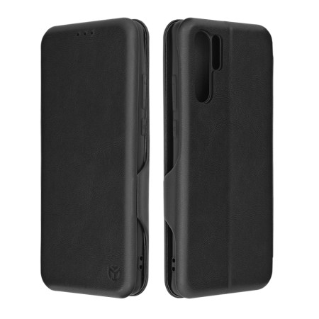 Husa tip carte Huawei P30 Pro Techsuit, Inchidere Magnetica, Negru