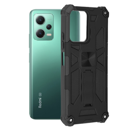Husa Antisoc Xiaomi Redmi Note 12 5G / Poco X5 compatibil, Blazor Magnetica, Ultra Grip, Super Protect, Negru