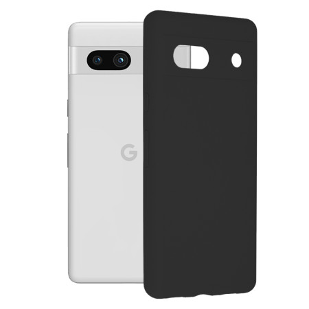 Husa de telefon compatibila Google Pixel 7a, Antiamprenta, Interior Microfibra, Camera Extra Pro, Negru