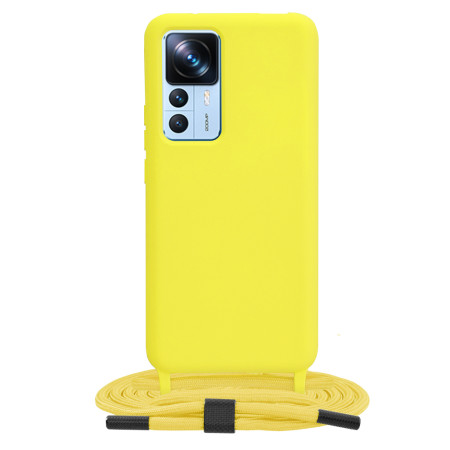 Husa cu Snur compatibila Xiaomi 12T / 12T Pro, Prindere la gat Regrabila, Crossbody, Galben