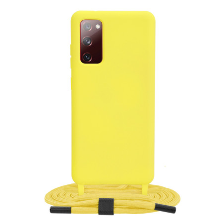Husa cu Snur compatibila Samsung Galaxy S20 FE, Prindere la gat Regrabila, Crossbody, Galben