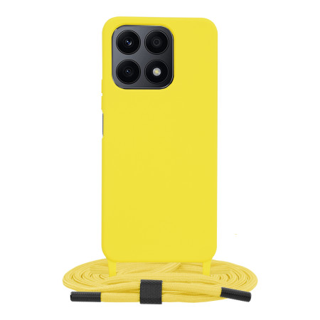 Husa cu Snur compatibila Honor X8a, Prindere la gat Regrabila, Crossbody, Galben