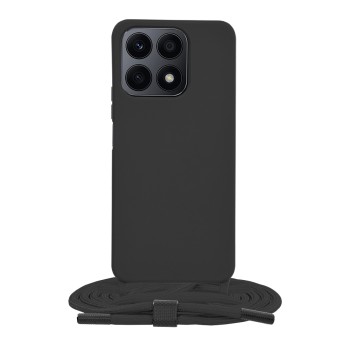 Husa cu Snur compatibila Honor X8a, Prindere la gat Regrabila, Crossbody, Negru