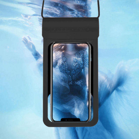 Husa subacvatica telefon waterproof and snowproof compatibila cu modelele Apple iPhone, pana la 6,8’, TWC1, Negru 