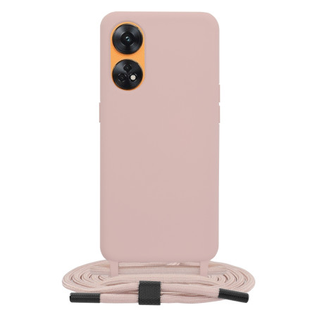 Husa cu Snur compatibila Oppo Reno 8T Prindere la gat Regrabila, Crossbody, Rose