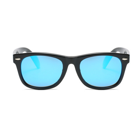 Ochelari de Soare pentru Copii cu protectie UV, Lentile Polarizate PC (D802), Patrati, 3-12 ani, Negru