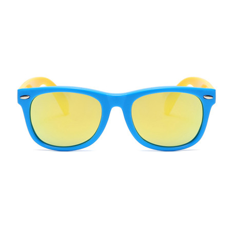 Ochelari de Soare pentru Copii cu protectie UV, Lentile Polarizate PC (D802), Patrati, 3-12 ani, Galben