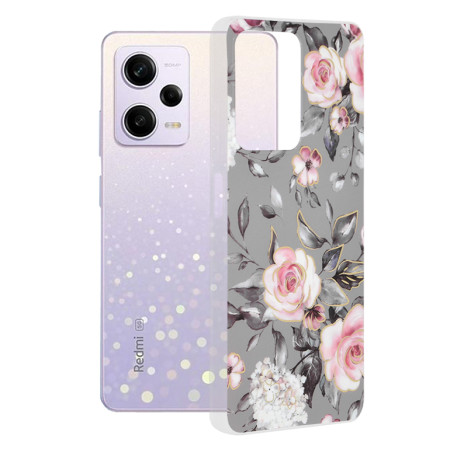 Husa telefon compatibila Xiaomi Redmi Note 12 Pro / Poco X5 Pro, Marble Personalizata, Bloom of Ruth Gray