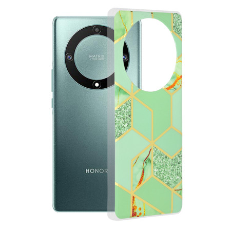 Husa telefon compatibila Honor Magic 5 Lite, Marble Personalizata, Verde