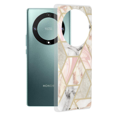 Husa telefon compatibila Honor Magic 5 Lite, Marble Personalizata, Pink Hex