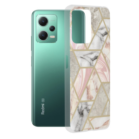 Husa telefon compatibila Xiaomi Redmi Note 12 5G / Poco X5, Marble Personalizata, Pink