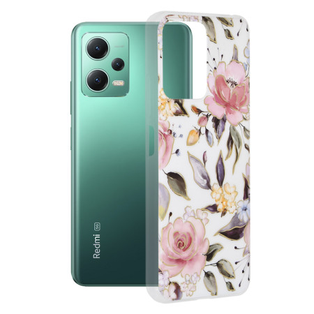 Husa telefon compatibila Xiaomi Redmi Note 12 5G / Poco X5, Marble Personalizata, Alb