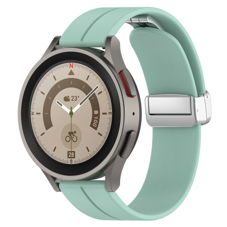 Bratara Smartwatch Samsung Galaxy Watch 4/5/Active 2, Huawei Watch GT 3 (42mm)/GT 3 Pro (43mm) compatibila, Catarama Metalica, Minimalista, Verde