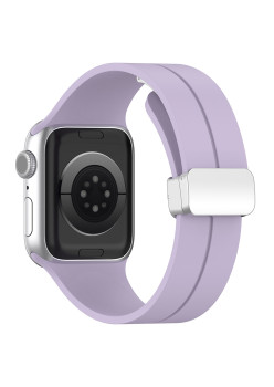 Bratara Smartwatch compatibila Apple Watch 1/2/3/4/5/6/7/8/SE/SE 2 38/40/41mm, Catarama Metalica, Minimalista, Mov