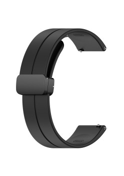 Bratara Smartwatch compatibil Samsung Galaxy Watch 4/5/Active 2, Huawei Watch GT 3 (42mm)/GT 3 Pro (43mm), Catarama Metalica, Minimalista, Negru