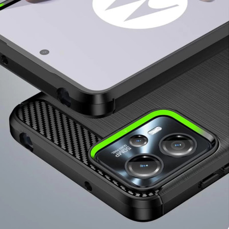 Husa Carbon Motorola Moto G13 / G23 / G53 compatibila, Protect Anti-Soc, Negru