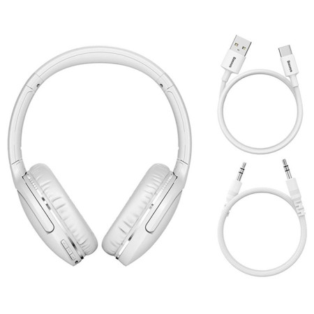 Casti Wireless Encok D02 Pro Baseus, design peste ureche, reducerea zgomotului, Bluetooth V5.3, Alb
