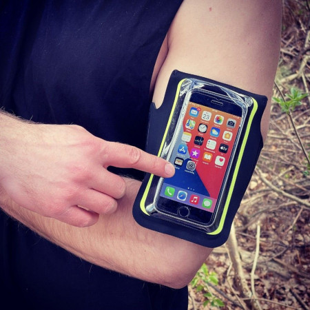Husa telefon sport Banderola Universala 6.5' pentru brat/mana pentru alergat, sala, bicicleta, yoga, fitness, 360° rotire si cu acces usor la ecran, Armband fitness, sport, jogging, Techsuit TH10, Negru