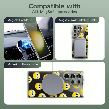 Husa personalizata pentru Samsung Galaxy S23 Ultra, MagSafe Atasare Magnetica, Grinning face with big eyes