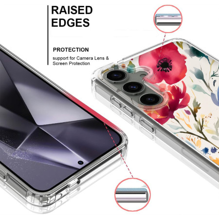 Husa personalizata compatibila Samsung Galaxy S24, MagSafe Atasare Magnetica, Antisoc, Model Floral 3