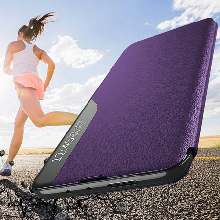Husa Tip Carte compatibila Samsung Galaxy A55 5G, Stand View, Purple
