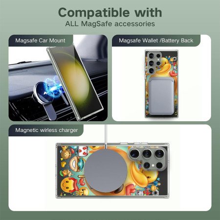 Husa personalizata pentru Samsung Galaxy S23 Ultra, MagSafe Atasare Magnetica, Emoji Baby Face
