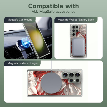 Husa personalizata pentru Samsung Galaxy S23 Ultra, MagSafe Atasare Magnetica, 3D Flower Medley 12