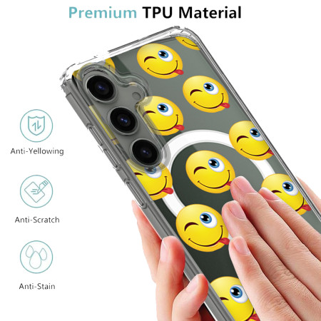 Husa personalizata pentru Samsung Galaxy S24, MagSafe Atasare Magnetica, Winking Face With Tongue