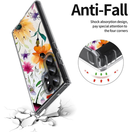 Husa personalizata pentru Samsung Galaxy S23 Ultra, MagSafe Atasare Magnetica, Antisoc, Model Floral 1