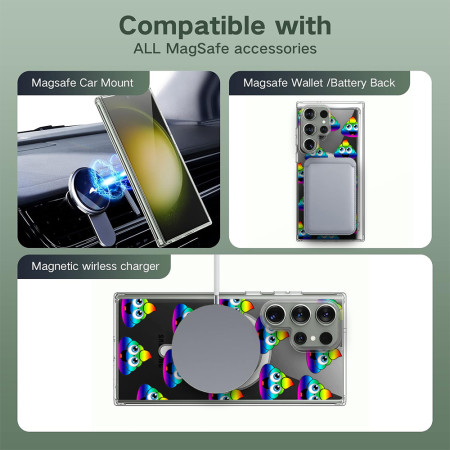 Husa personalizata pentru Samsung Galaxy S24 Ultra, MagSafe Atasare Magnetica, Rainbow Poop