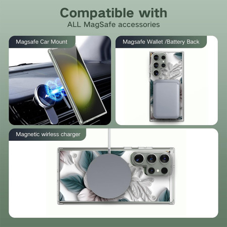 Husa personalizata pentru Samsung Galaxy S24 Ultra, MagSafe Atasare Magnetica, 3D Flower Medley 16