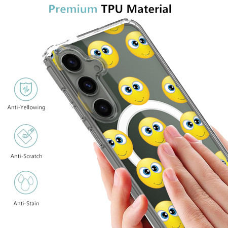Husa personalizata pentru Samsung Galaxy S24, MagSafe Atasare Magnetica, Grinning face with big eyes