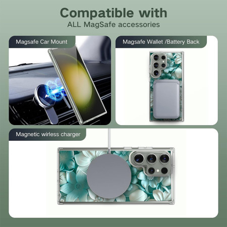 Husa personalizata pentru Samsung Galaxy S23 Ultra, MagSafe Atasare Magnetica, 3D Flower Medley 8