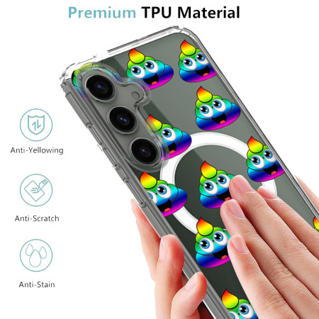 Husa personalizata pentru Samsung Galaxy S24, MagSafe Atasare Magnetica, Rainbow Poop