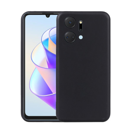 Husa Silicon Honor X7a, Soft Matt, Protectie Camera Foto, Negru