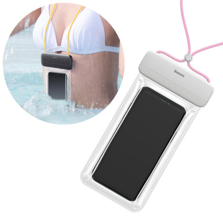 Husa subacvatica telefon Baseus Rezistenta la apa IPX8, Diagonala maxima 7,2 inch, Roz