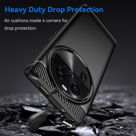 Husa Carbon Oppo Find X6, Protect Anti-Soc, Negru