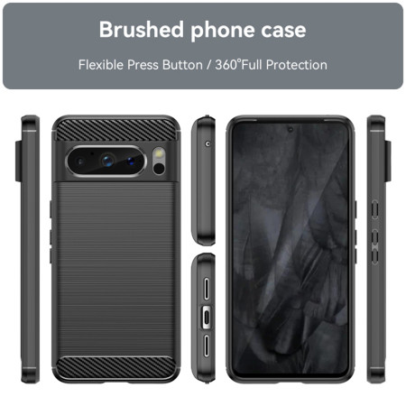 Husa Carbon Google Pixel 8 Pro, Protect Anti-Soc, Negru