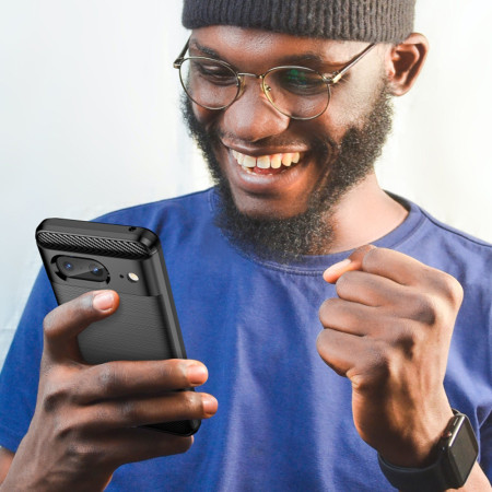 Husa Carbon Google Pixel 8, Protect Anti-Soc, Negru
