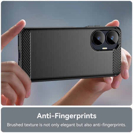 Husa Carbon Realme C55, Protect Anti-Soc, Negru