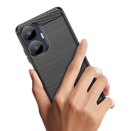 Husa Carbon Realme C55, Protect Anti-Soc, Negru