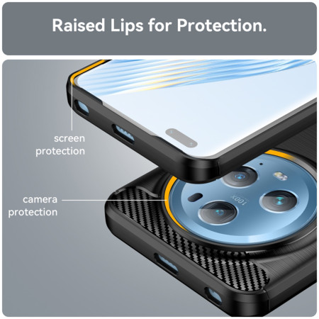 Husa Carbon Honor Magic 5 Pro, Protect Anti-Soc, Negru