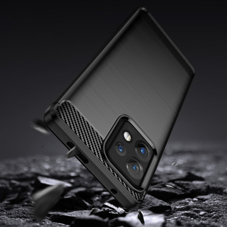 Husa Carbon Motorola Edge 40 Pro, Protect Anti-Soc, Negru
