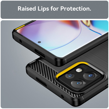 Husa Carbon Motorola Edge 40 Pro, Protect Anti-Soc, Negru