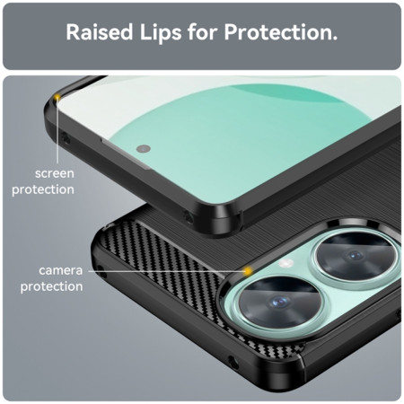 Husa Carbon compatibila Huawei nova 11i, Protect Anti-Soc, Negru