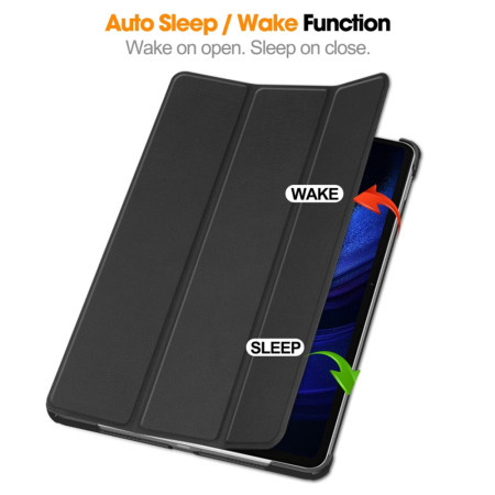Husa tableta Xiaomi Pad 6, FoldPro cu Microfibra, Auto Sleep/Wake, Negru