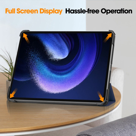 Husa tableta Xiaomi Pad 6, FoldPro cu Microfibra, Auto Sleep/Wake, Albastru