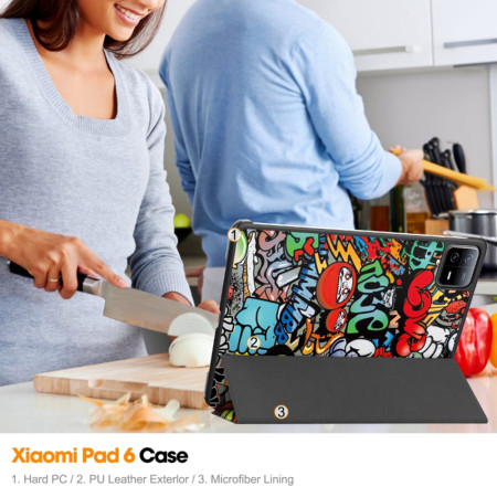 Husa tableta Xiaomi Pad 6, FoldPro cu Microfibra, Auto Sleep/Wake, Urban